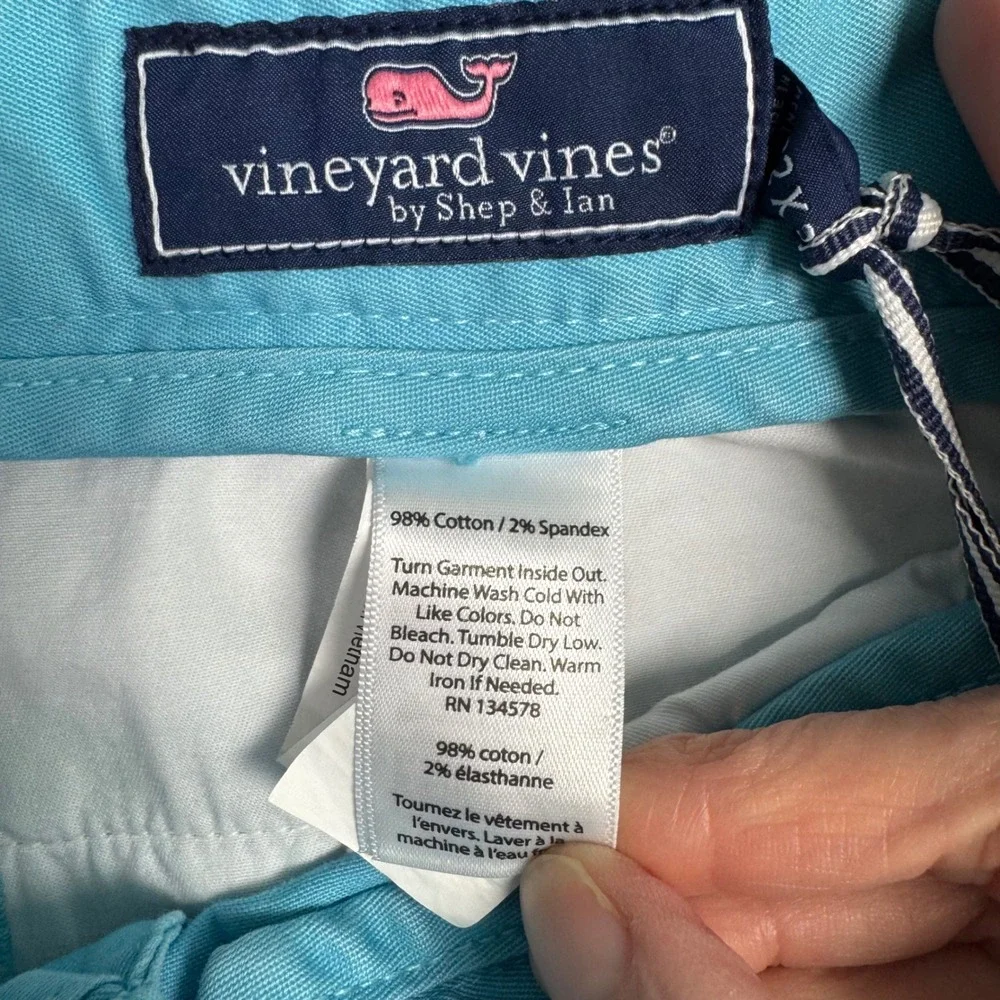 NWT Vineyard Vines‎ Mens 32x34 Breaker Pant Chinos Blue Preppy Golf